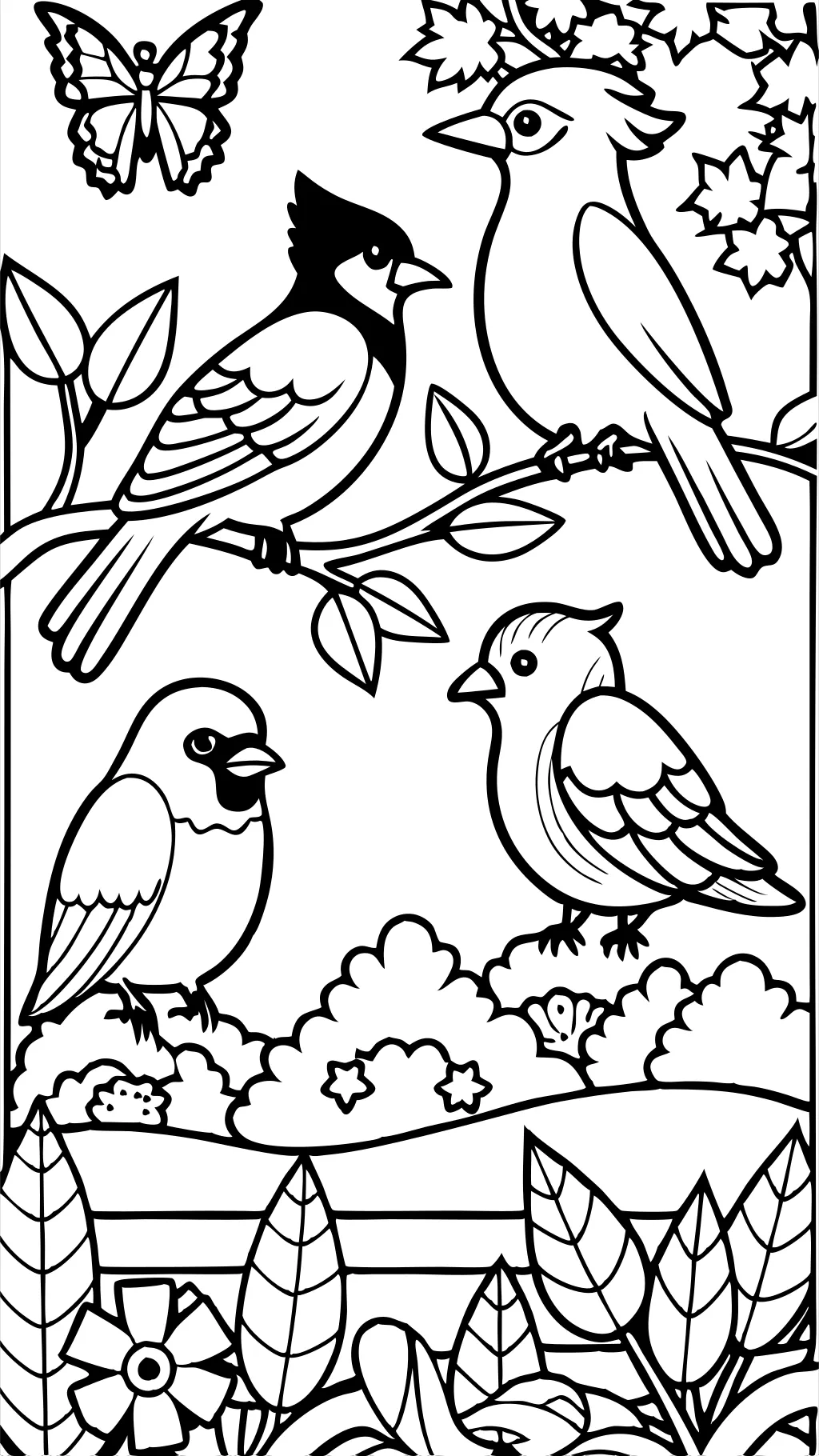 birds coloring pages free